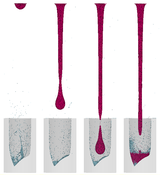 A Simulation result: Filling a mold with lipstick material