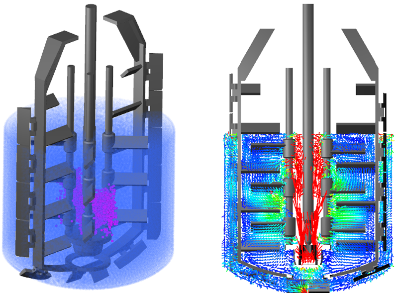 Mixing simulation for milky liquid