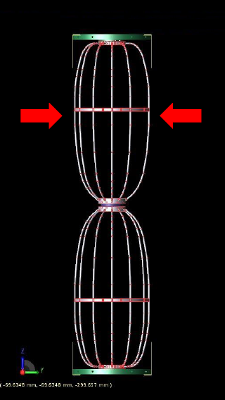 解析例：最適化前のVpolアンテナ形状イメージ