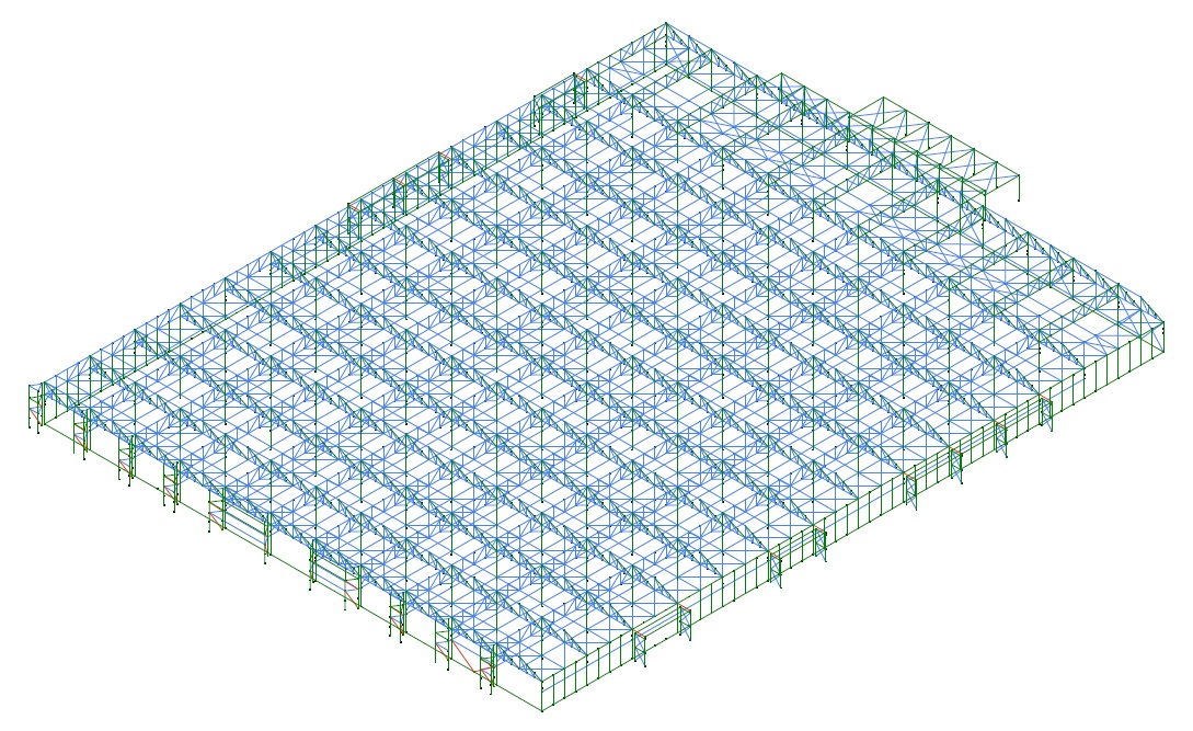 「建屋Ａ立体解析モデルのパース図」